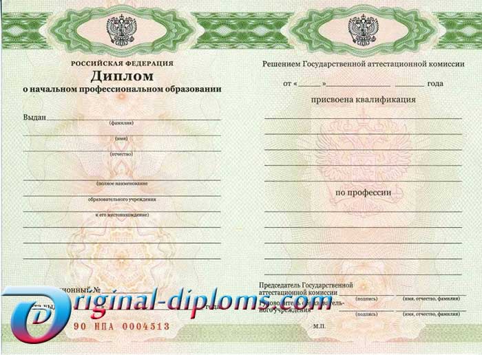 Купить Диплом училища, лицея  2010-2027 год год
