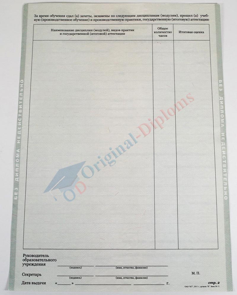 Диплом училища, лицея 2010-2027 год